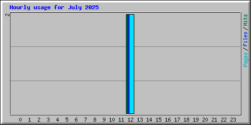 Hourly usage for July 2025